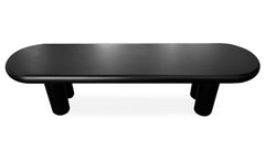 Mesa de centro Clivo redondeada de 160 cm con patas de columna negras
