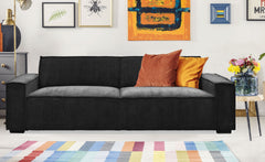 Sofá cama clic-clac Beralle 3 plazas de pana negra