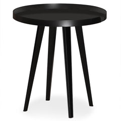 Mesa auxiliar Arnara redonda con borde de 45cm metal negro