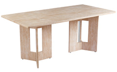 Table à manger rectangulaire Roselia 90x180cm Effet travertin Beige