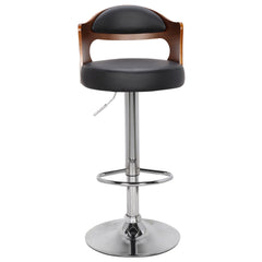 Lot de 6 chaises de bar Ruben Bois Noisette et Simili Noir