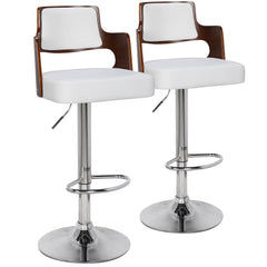 Lot de 2 chaises de bar Russel Bois Noisette & Blanc