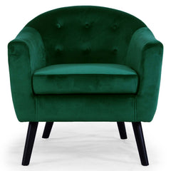 Sillón de terciopelo verde Aliph estilo escandinavo