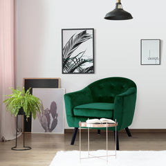 Sillón de terciopelo verde Aliph estilo escandinavo
