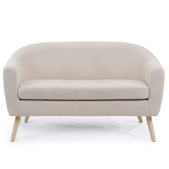 Canapé 2 places style scandinave Savoy Tissu Bouclette Beige