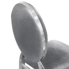 Lot de 8 chaises médaillon Sofia Velours Argent