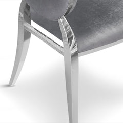 Lot de 6 chaises médaillon Sofia Velours Argent