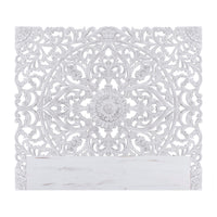 Tête de lit bois blanc sculpté 160cm
