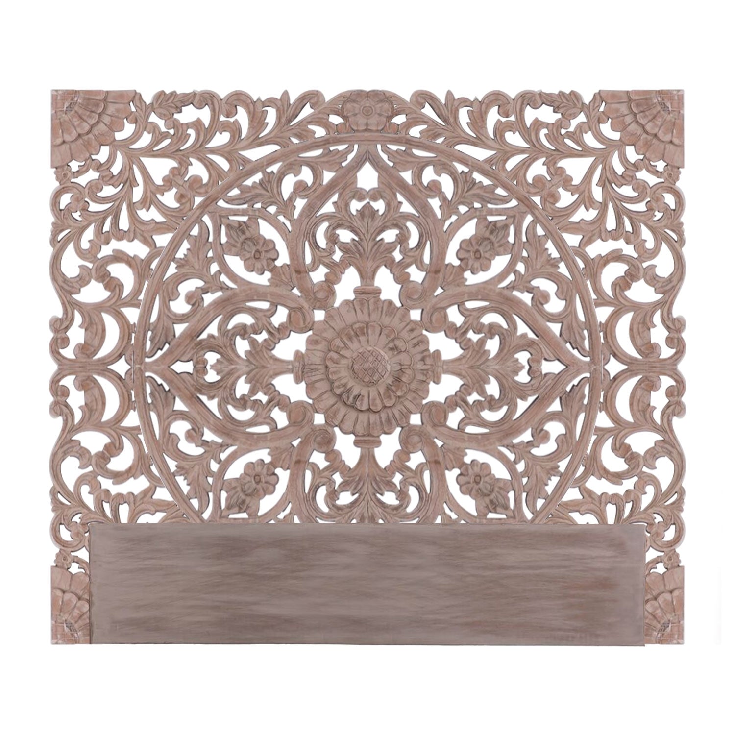 Tête de lit en bois sculpté Serena 160cm Bois Marron