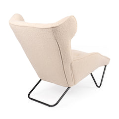 Sillón de relax con chaise longue Cesma en tejido bouclé beige