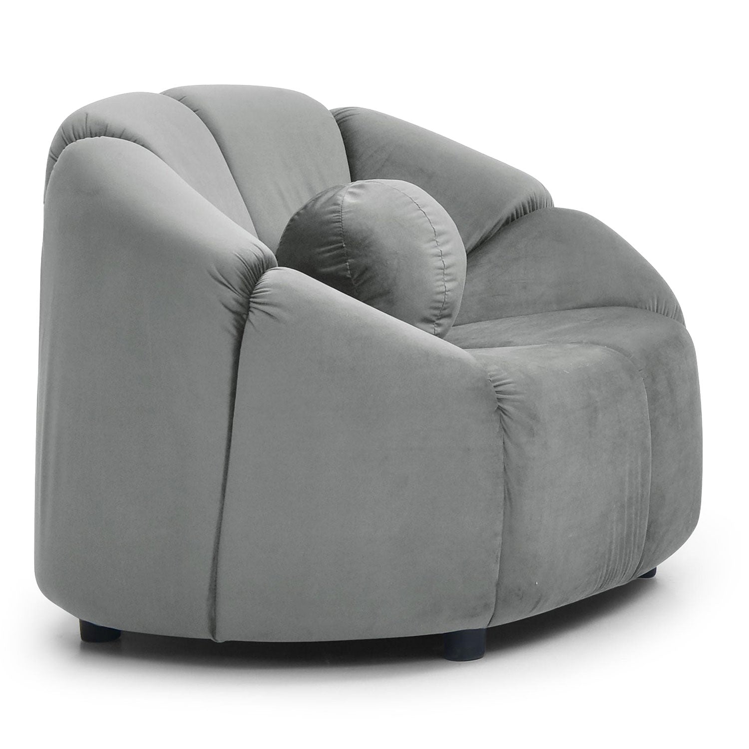 Fauteuil design arrondi Sidonie Velours Gris