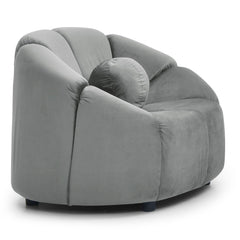 Fauteuil design arrondi Sidonie Velours Gris