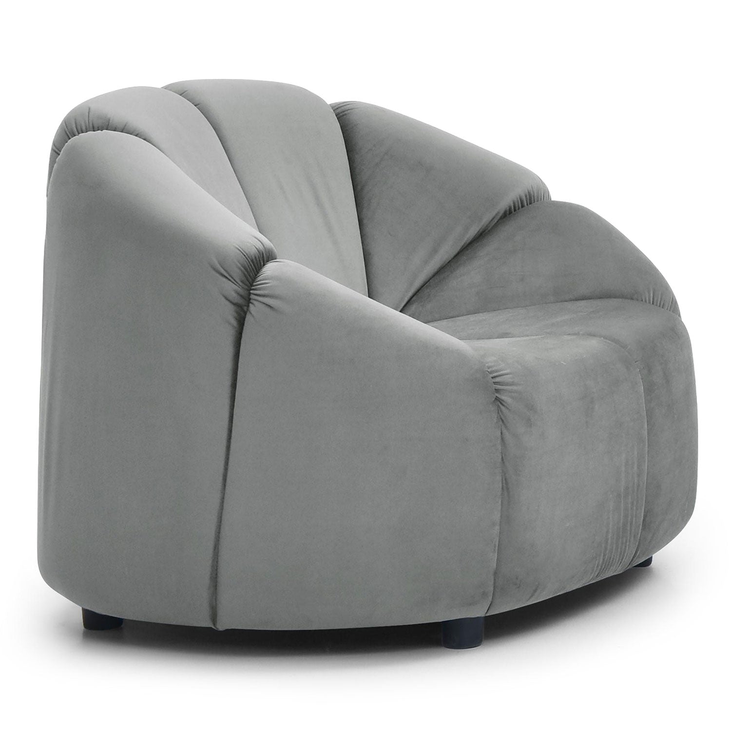Fauteuil design arrondi Sidonie Velours Gris