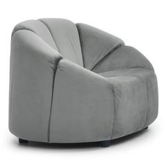 Fauteuil design arrondi Sidonie Velours Gris