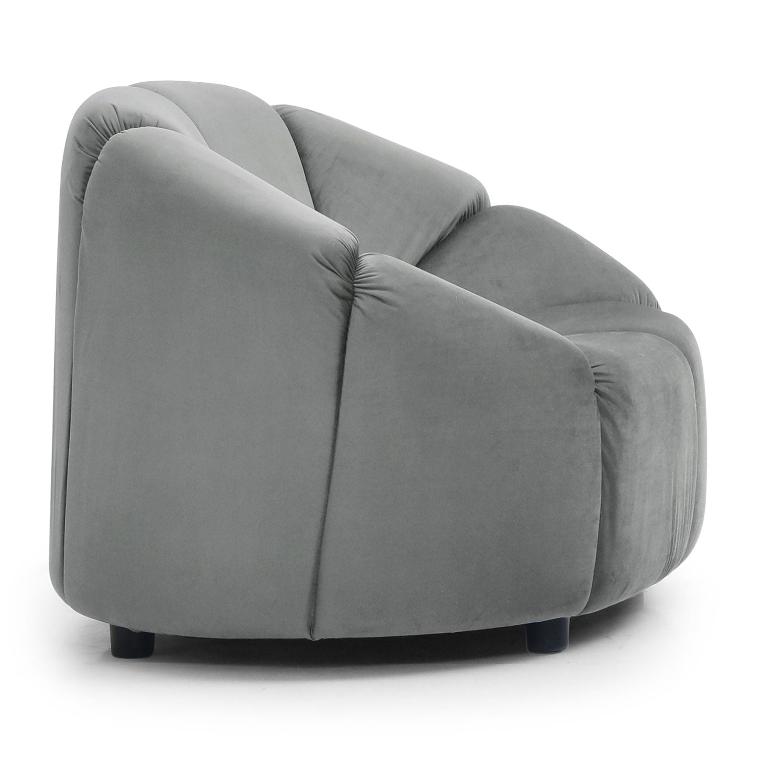 Fauteuil design arrondi Sidonie Velours Gris