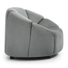 Fauteuil design arrondi Sidonie Velours Gris