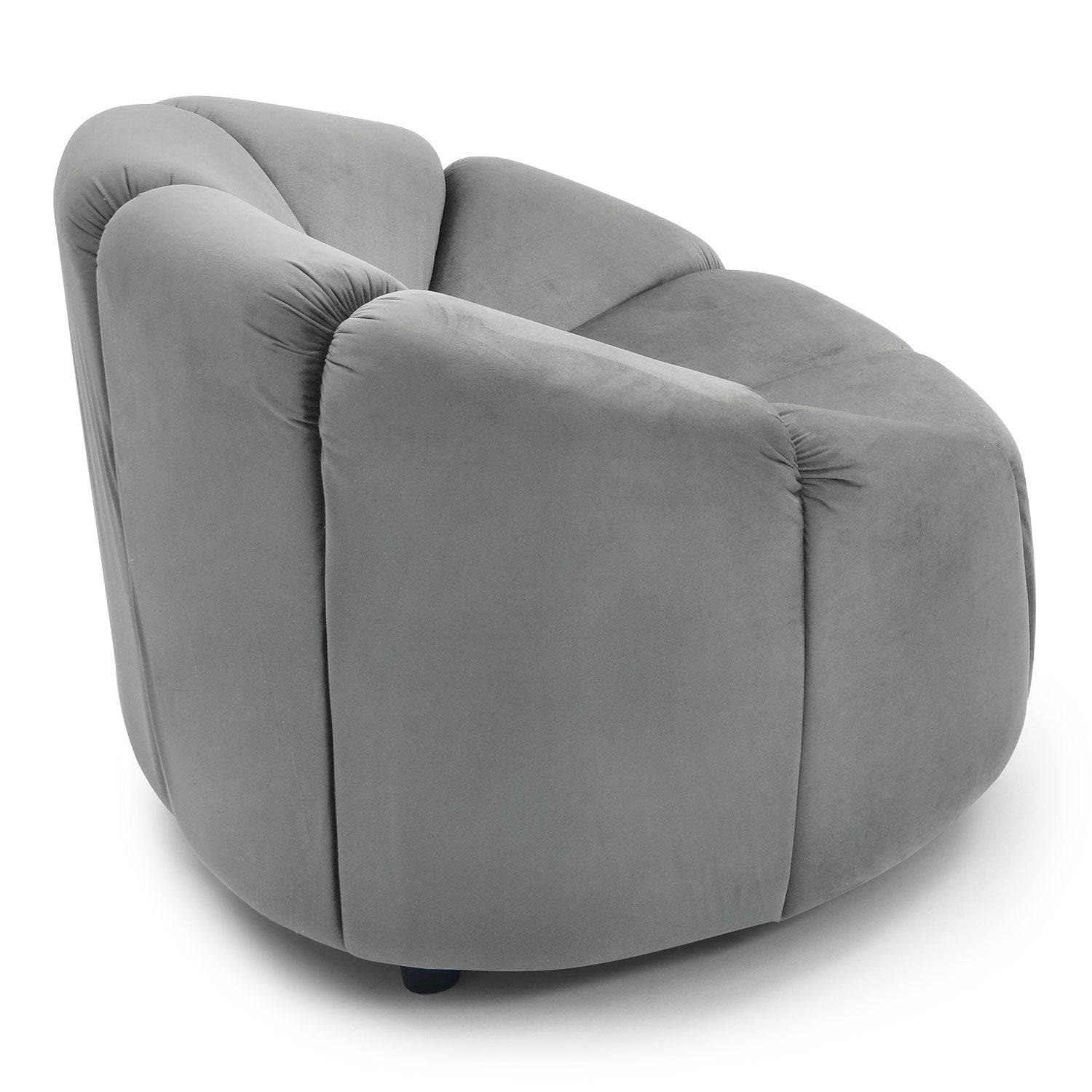Fauteuil design arrondi Sidonie Velours Gris