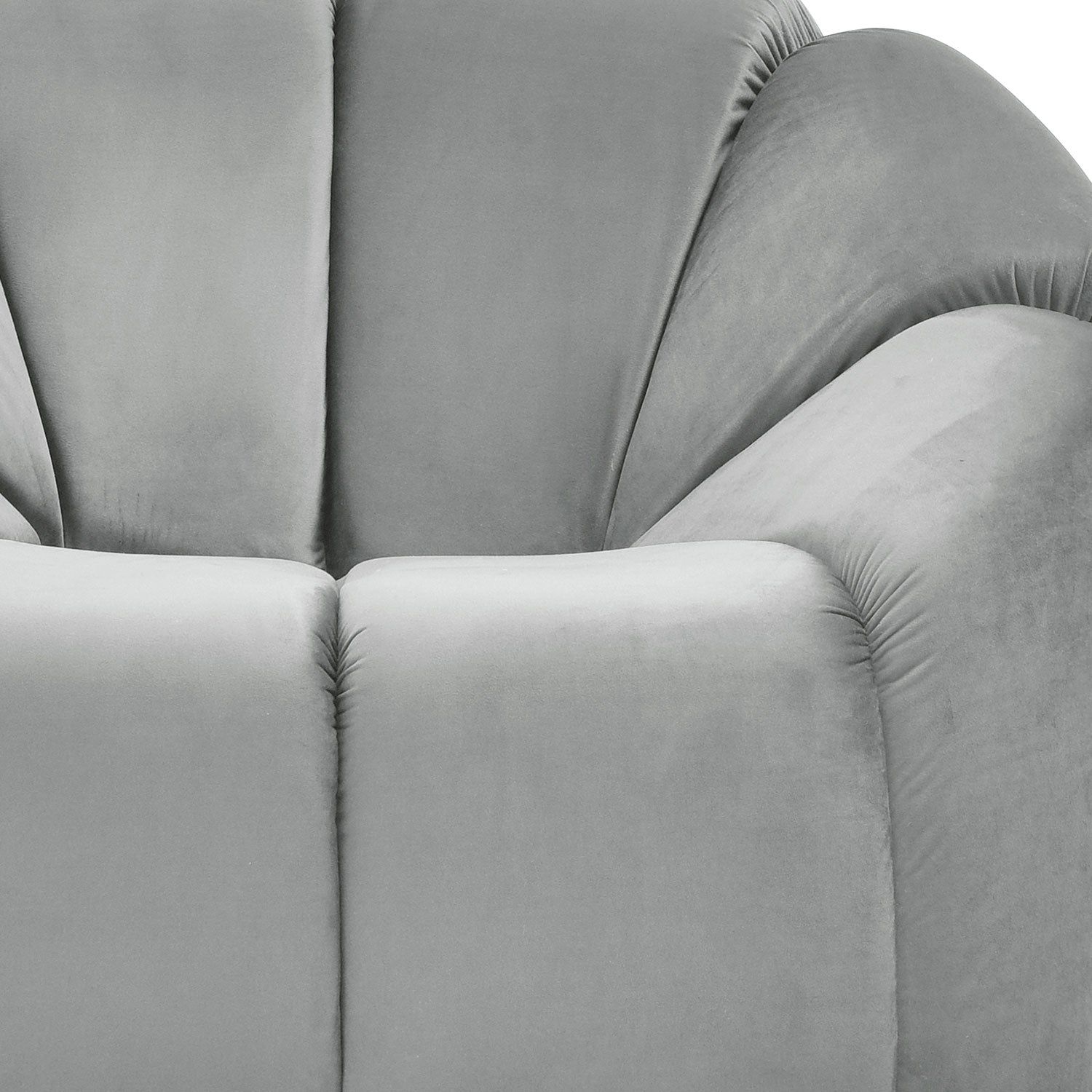 Fauteuil design arrondi Sidonie Velours Gris