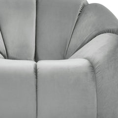 Fauteuil design arrondi Sidonie Velours Gris