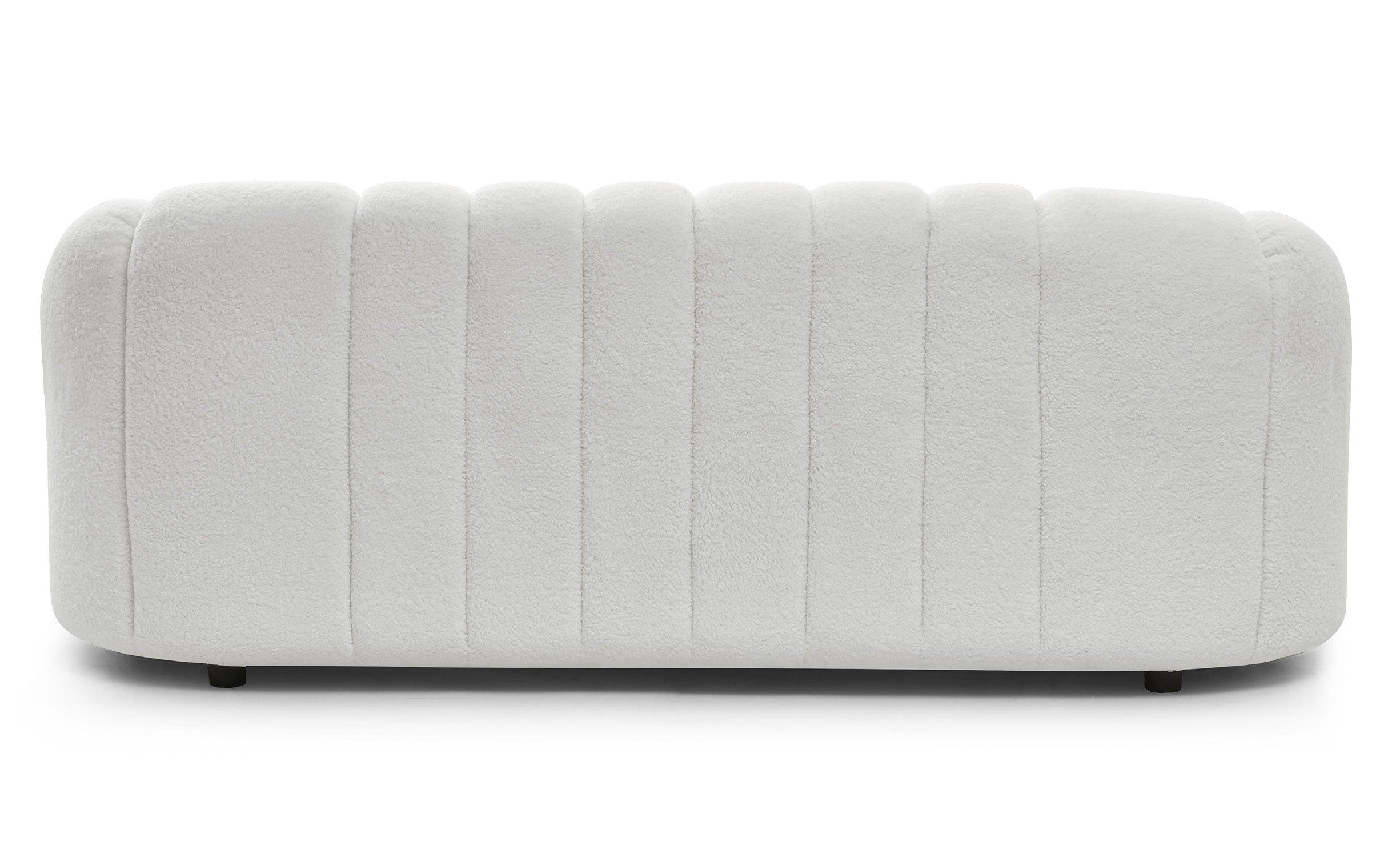 Canapé 3 places design Sidonie Tissu bouclette Blanc