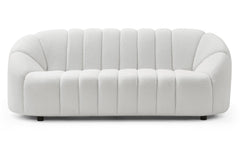 Canapé 3 places design Sidonie Tissu bouclette Blanc