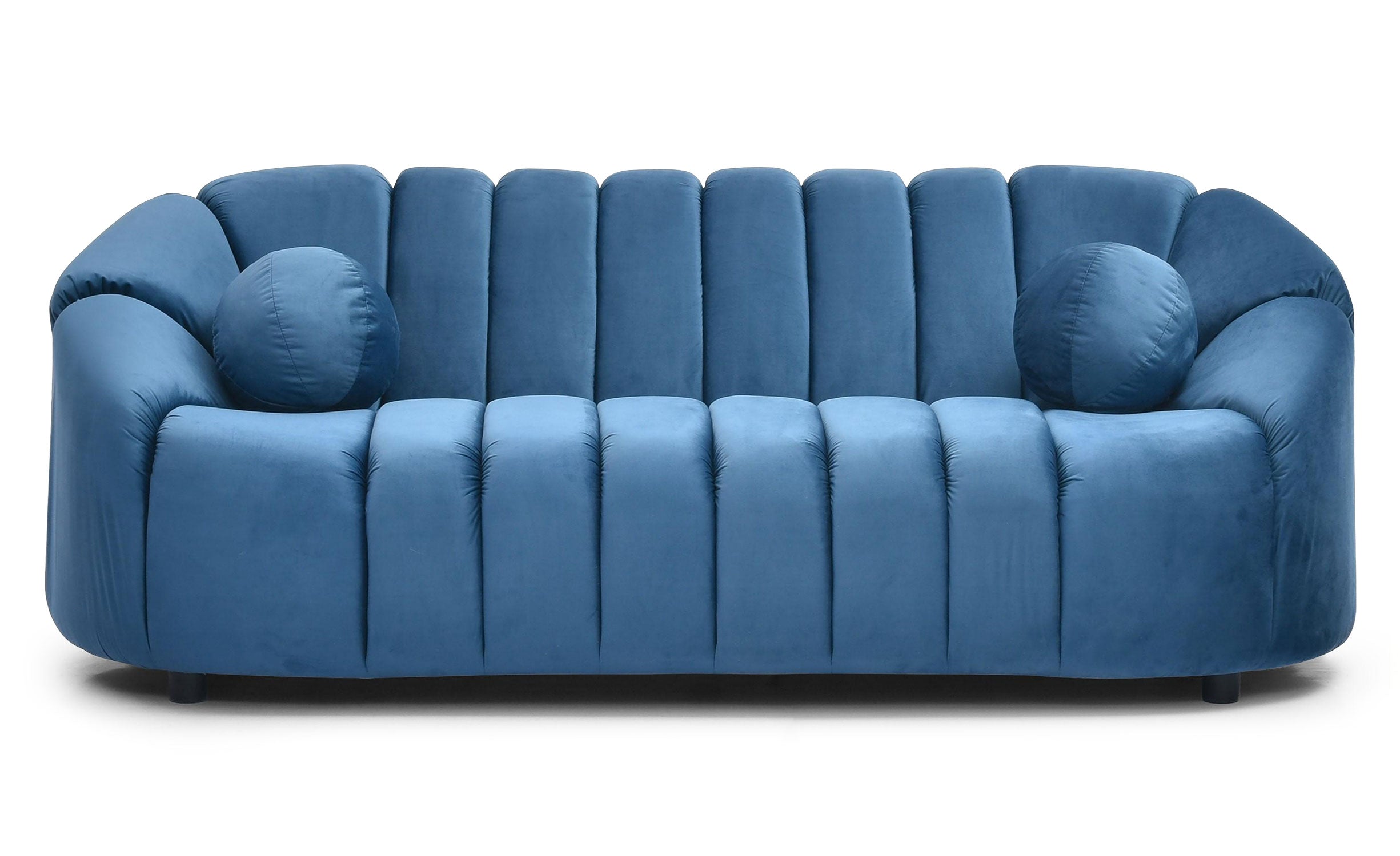 Canapé 3 places design Sidonie Velours Bleu