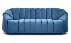 Canapé 3 places design Sidonie Velours Bleu