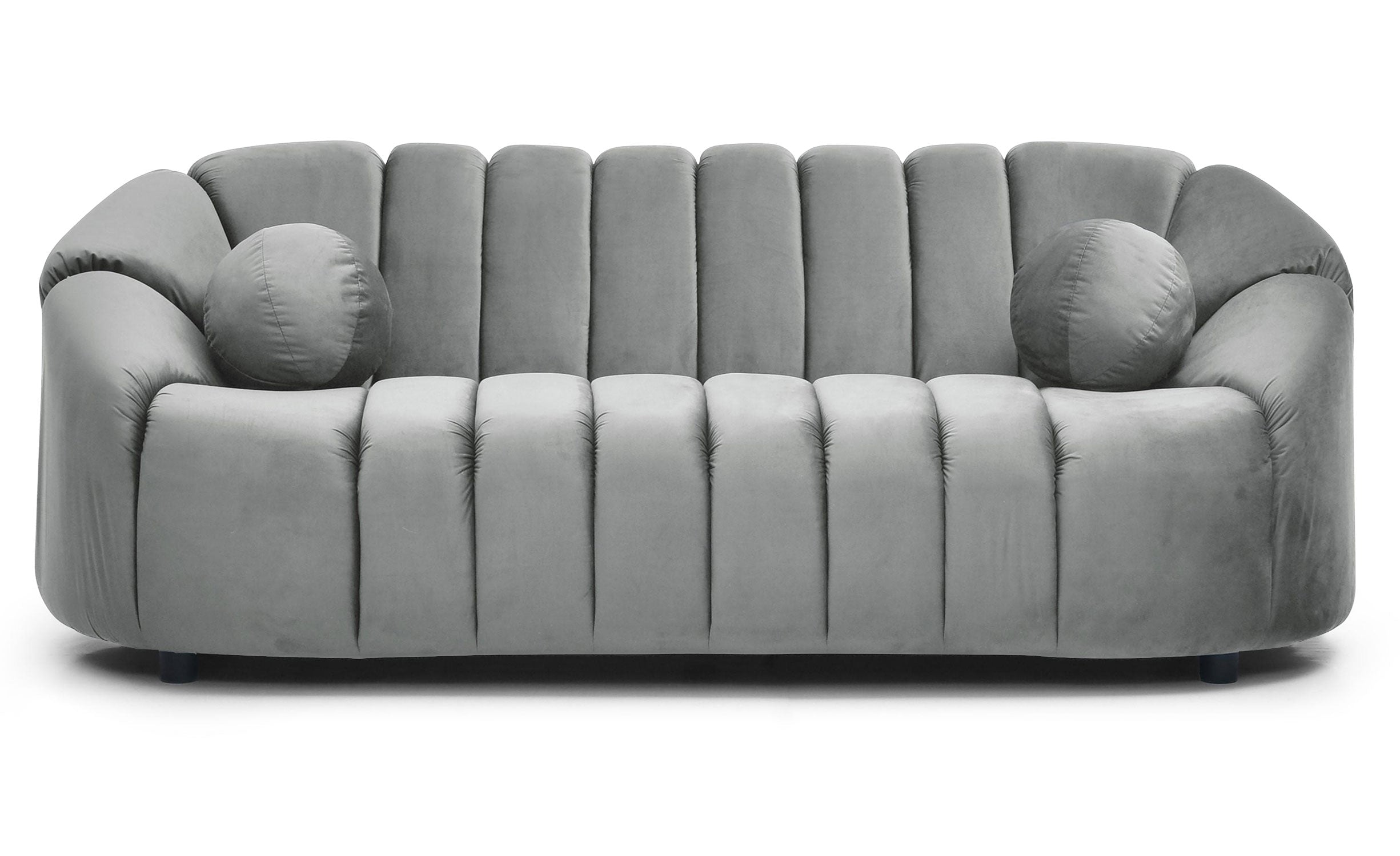 Canapé 3 places design Sidonie Velours Gris