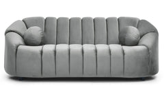 Canapé 3 places design Sidonie Velours Gris