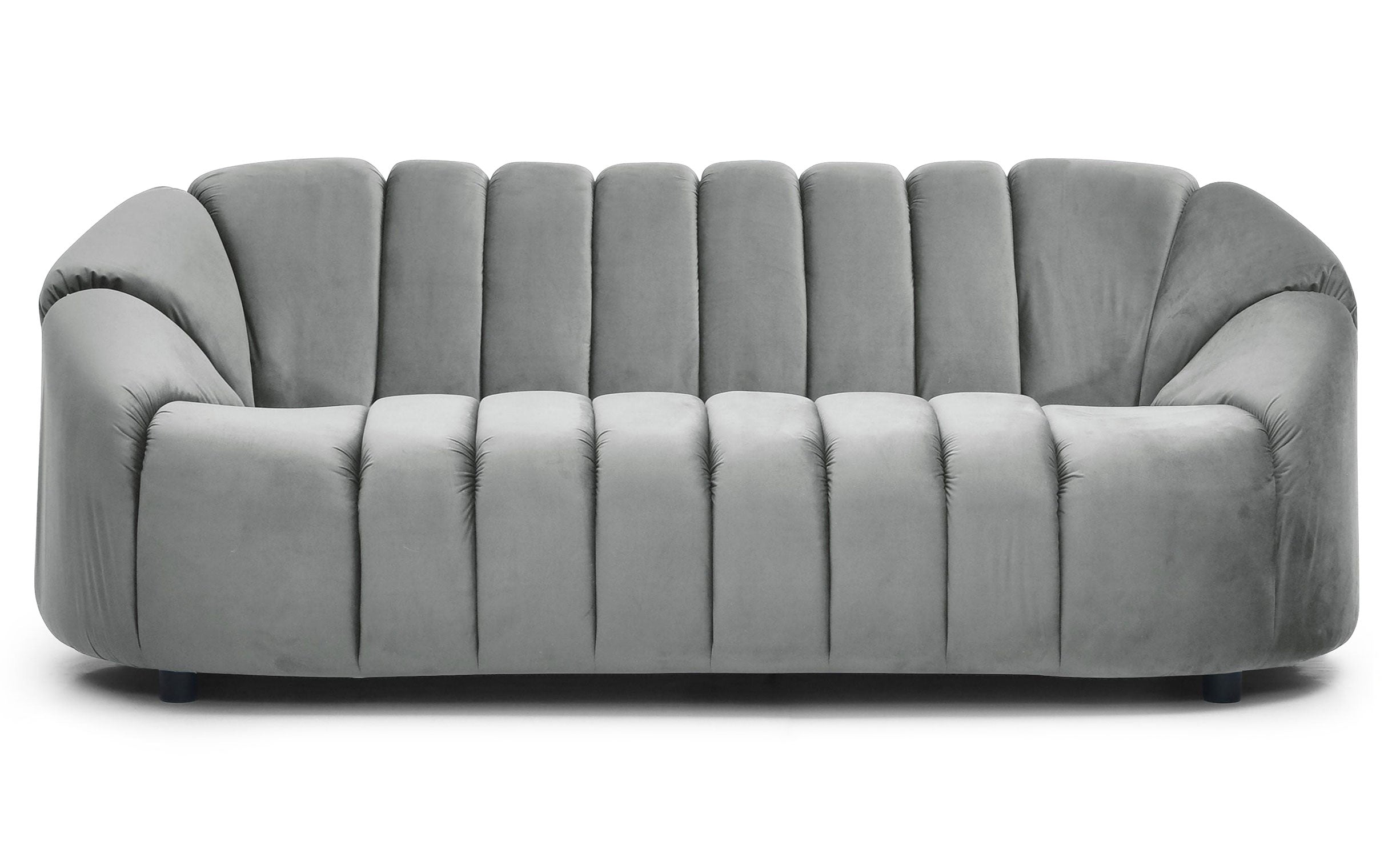 Canapé 3 places design Sidonie Velours Gris