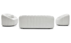 Canapé 3 places design Sidonie Tissu bouclette Blanc