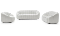 Canapé 3 places design Sidonie Tissu bouclette Blanc