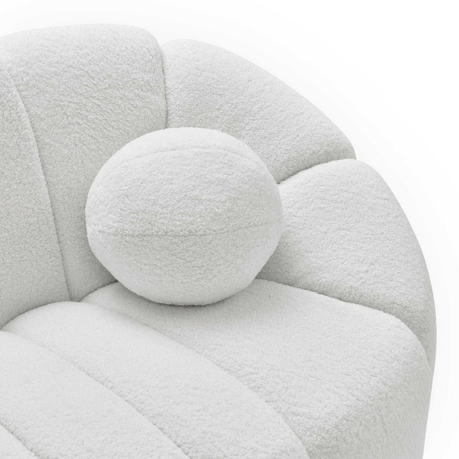 Canapé 3 places design Sidonie Tissu bouclette Blanc