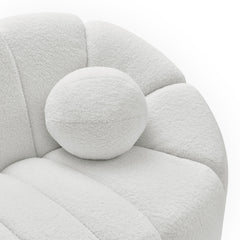 Canapé 3 places design Sidonie Tissu bouclette Blanc
