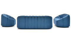 Canapé 3 places design Sidonie Velours Bleu