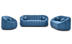 Canapé 3 places design Sidonie Velours Bleu