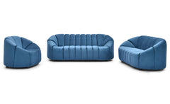 Canapé 3 places design Sidonie Velours Bleu