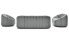 Canapé 3 places design Sidonie Velours Gris