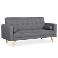 Sofá cama clic-clac Allia escandinavo de tela Gris oscuro