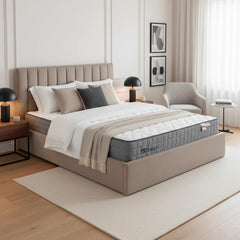 Pack Lit-coffre Songe + Matelas Bedream 180x200cm Velours Taupe