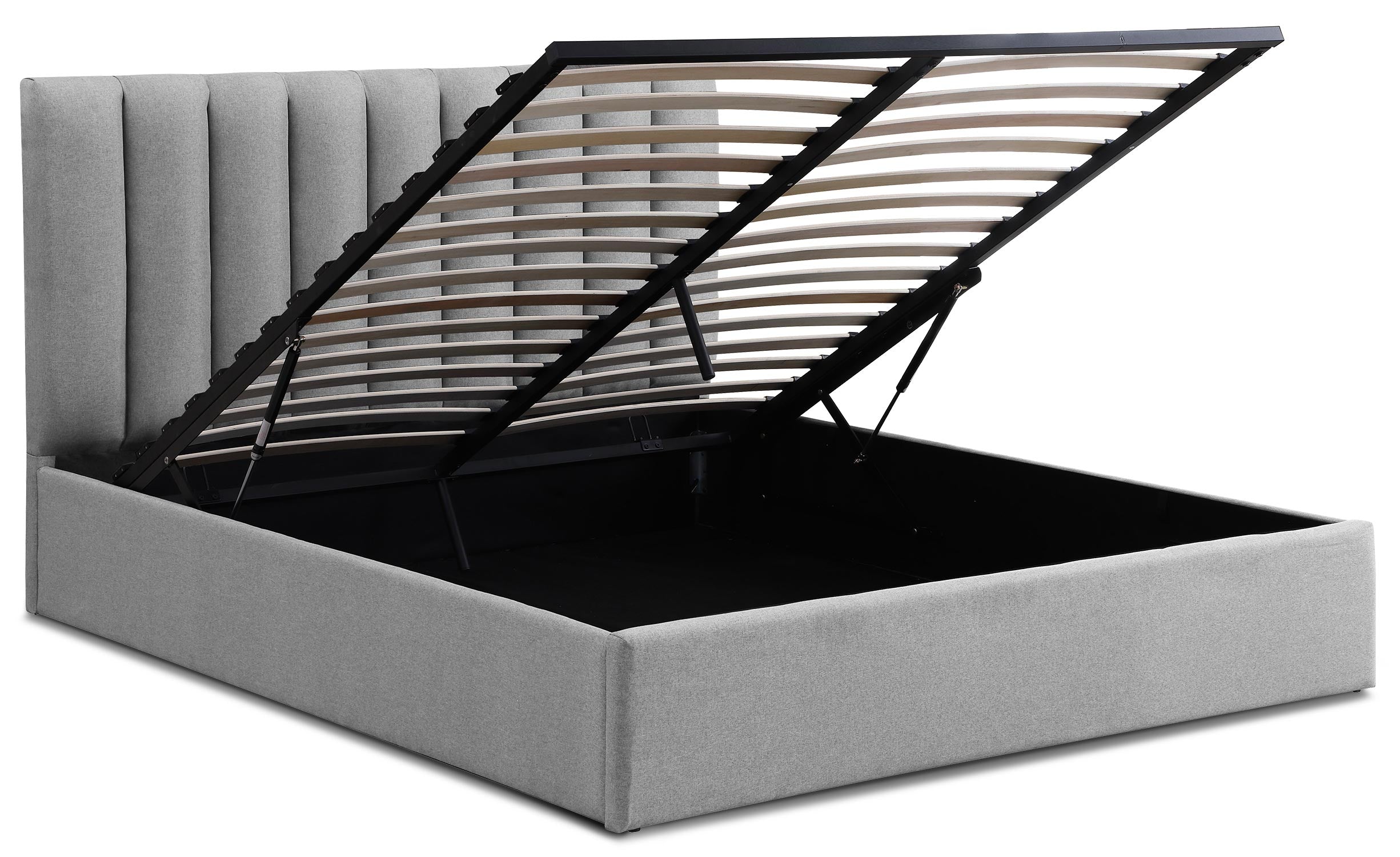 Pack Lit-coffre Songe + Matelas Bedream 160x200cm Tissu Gris