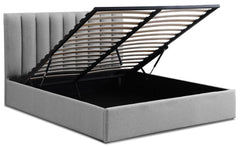 Pack Lit-coffre Songe + Matelas Bedream 160x200cm Tissu Gris