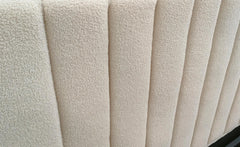 Lit Coffre Songe + Sommier Tissu bouclette Beige 180cm