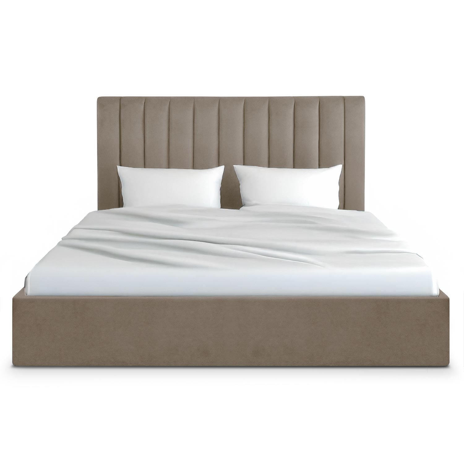 Pack Lit-coffre Songe + Matelas Bedream 180x200cm Velours Taupe