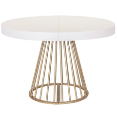 Mesa de centro extensible Atlon con patas doradas y blancas