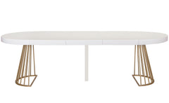 Mesa de centro extensible Atlon con patas doradas y blancas