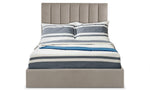 Lit coffre avec sommier relevable 140x190 cm coloris taupe