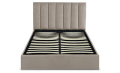 Lit coffre avec sommier relevable 140x190 cm coloris taupe