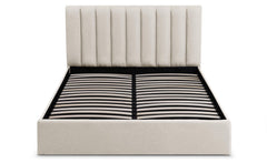 Lit coffre Astris avec sommier tissu beige 160 cm