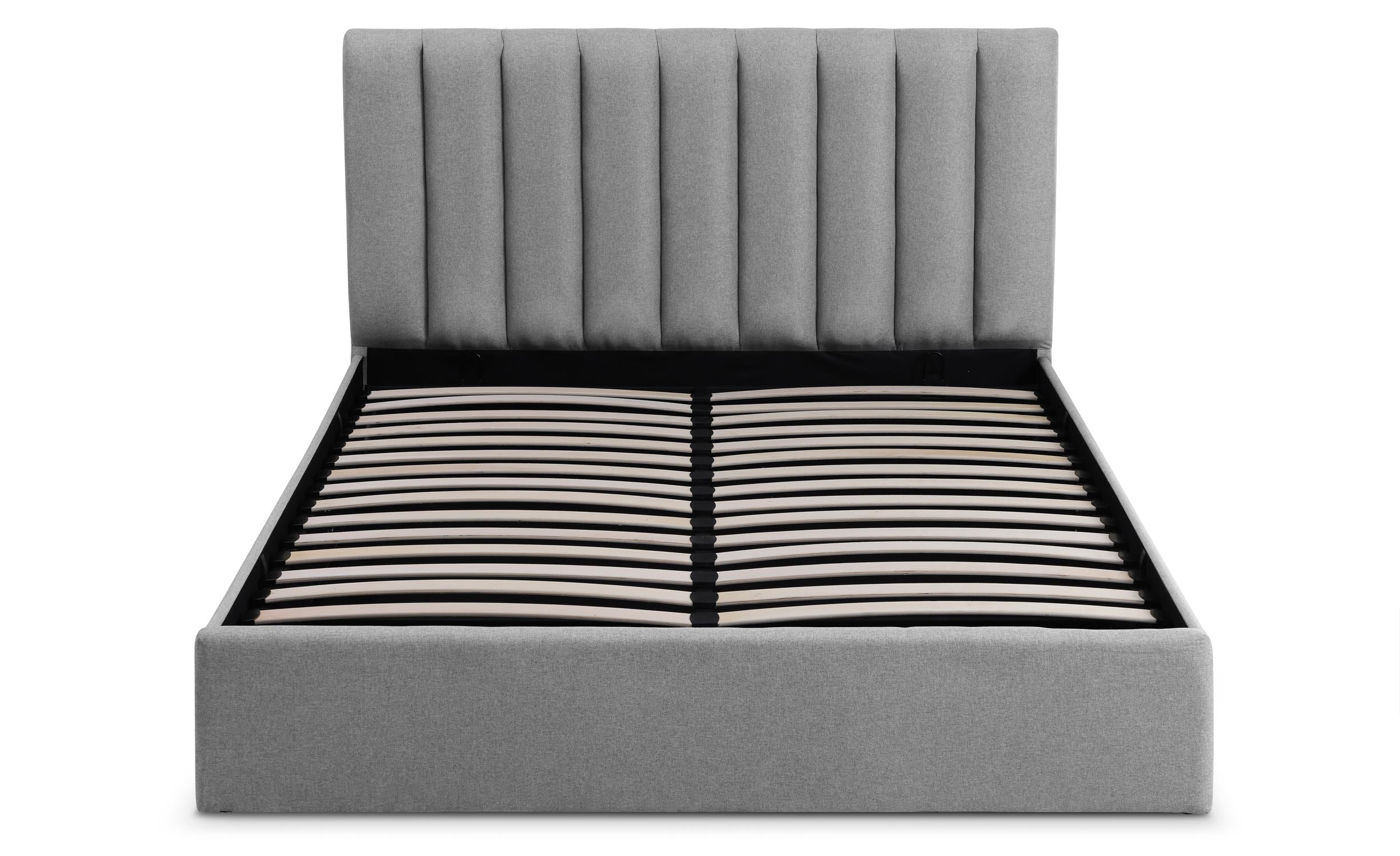 Lit Coffre Songe + Sommier Tissu Gris 160cm
